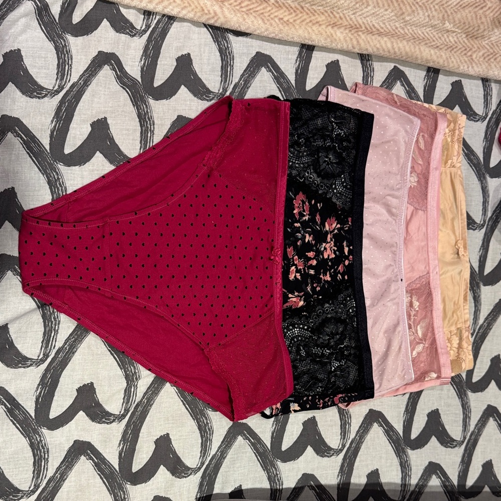 OGL Women's Panties Set - Red, Black, Pink, Cream